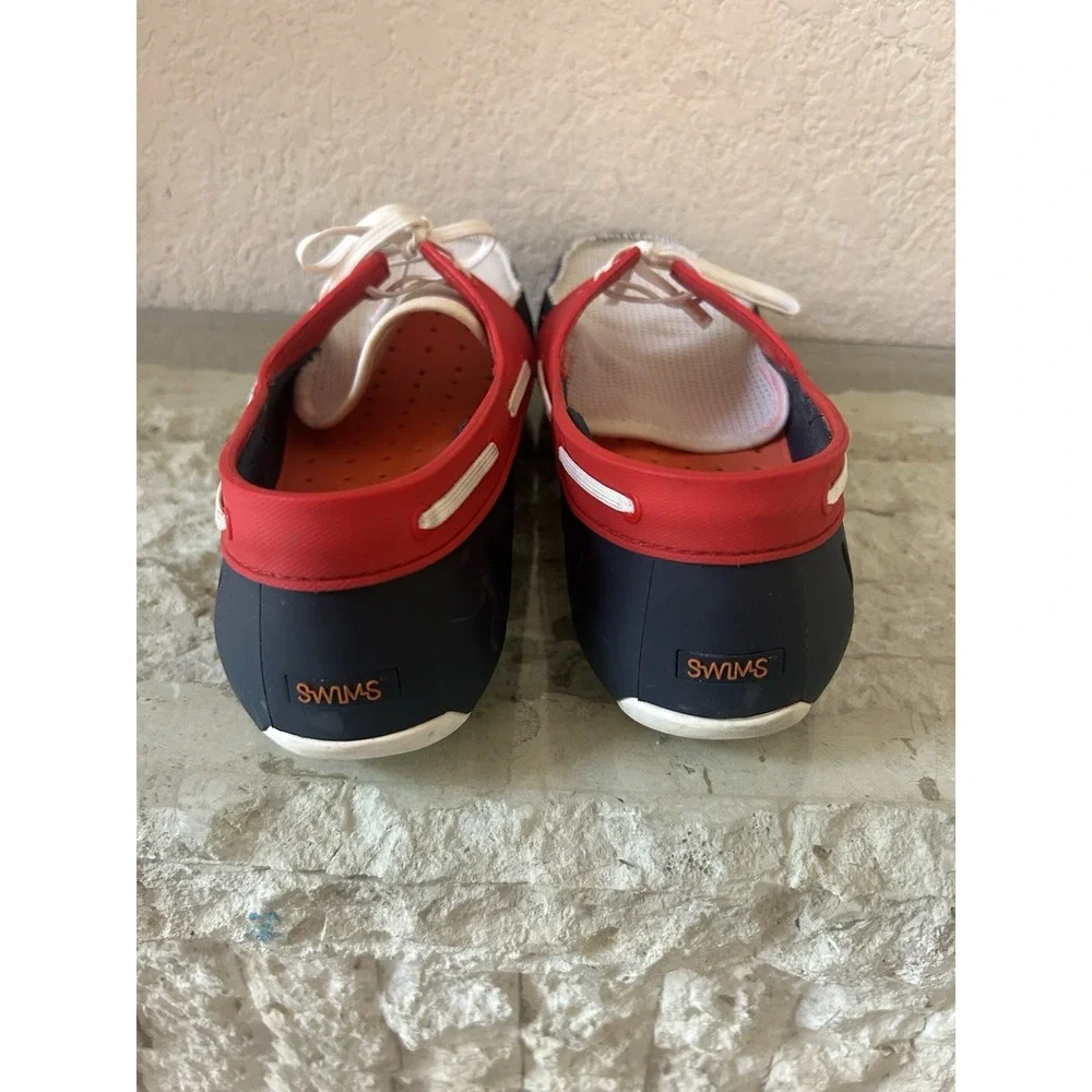 SWIMS Mens Size 10  Mesh Water Boat Pool Loafers Shoes Slip Patriotic Colors